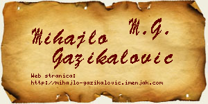 Mihajlo Gazikalović vizit kartica
